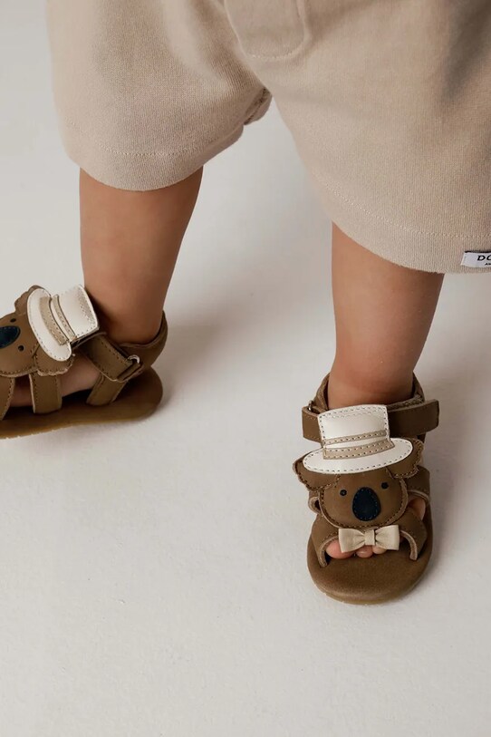 Detské kožené sandále Donsje Stelloux Sandals Groom Darčekový box hnedá 1041302