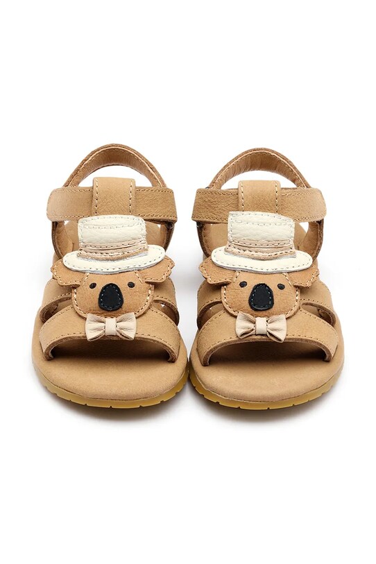 Băieți Donsje sandale din piele pentru copii Hilley Sandals Groom 1501602 maro