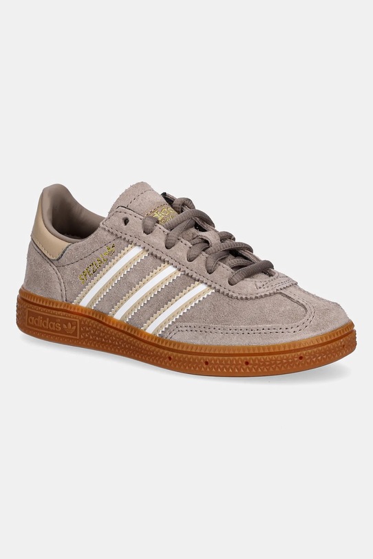 Дитячі замшеві кросівки adidas Originals HANDBALL SPEZIAL імітація лицьової шкіри коричневий JI0457