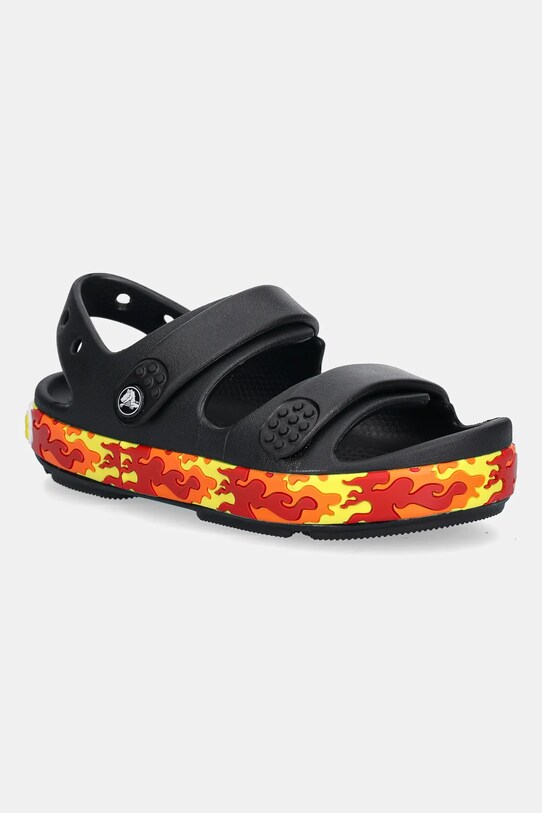 Crocs sandały dziecięce CROCBAND CRUISER FLAMES SANDAL KIDS czarny 211268.CROCS.CROCBAND.C