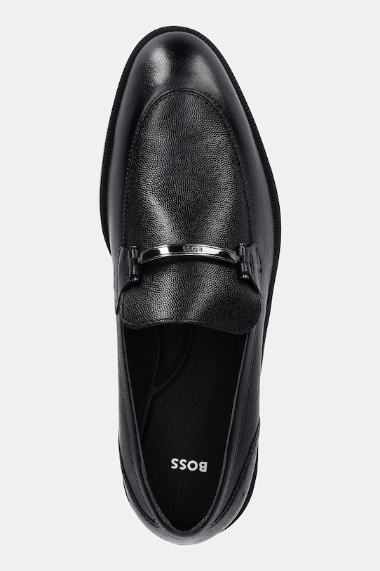 Kožené mokasíny BOSS Tayil čierna 50536147.001