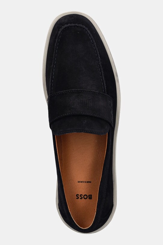 BOSS mocasini din piele intoarsa Clay bleumarin 50536159.401