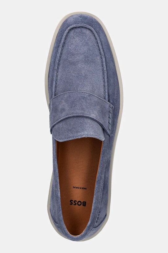 BOSS mocasini din piele intoarsa Clay albastru 50536159.464