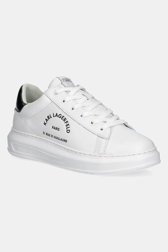 Karl Lagerfeld sneakers din piele KAPRI MENS mic de statură alb KL52538K.011