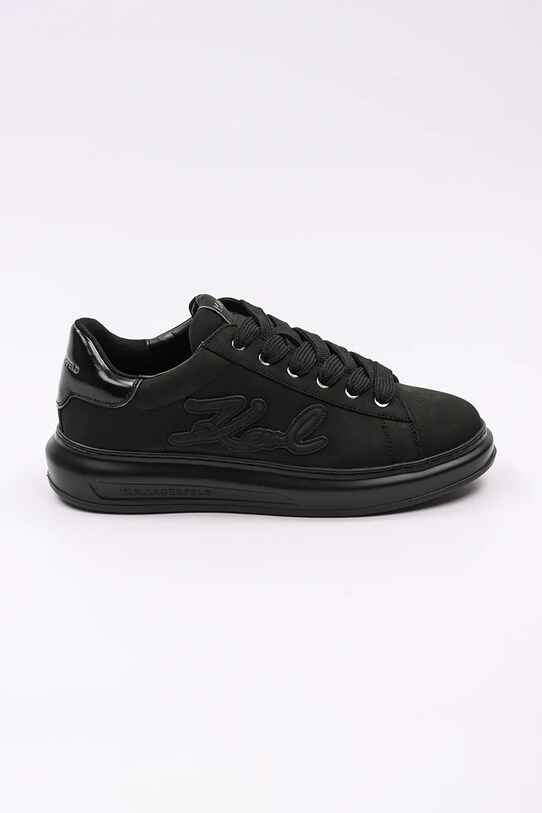Nubukové tenisky Karl Lagerfeld KAPRI MENS nízky čierna KL52512K.20X