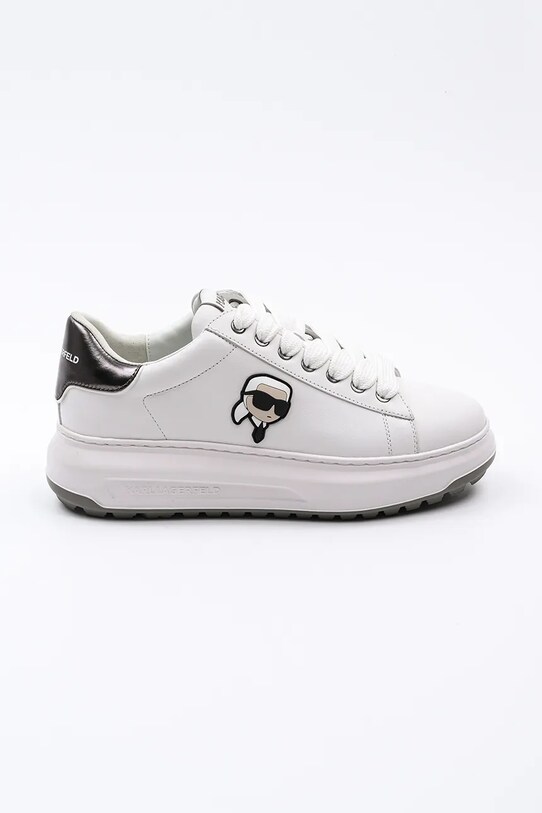 Karl Lagerfeld sneakers din piele KAPRI LUG mic de statură alb KL57530.01S