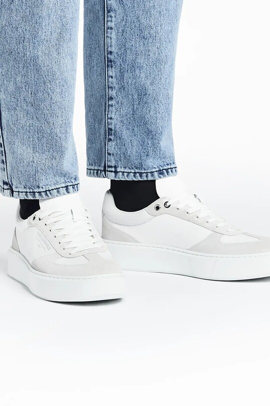 Karl Lagerfeld sneakersy skórzane MAXI KUP RSG KL52235.311