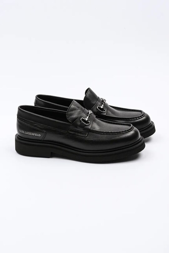 Usnjeni mokasini Karl Lagerfeld KINGSTON KL12215.000 črna SS25