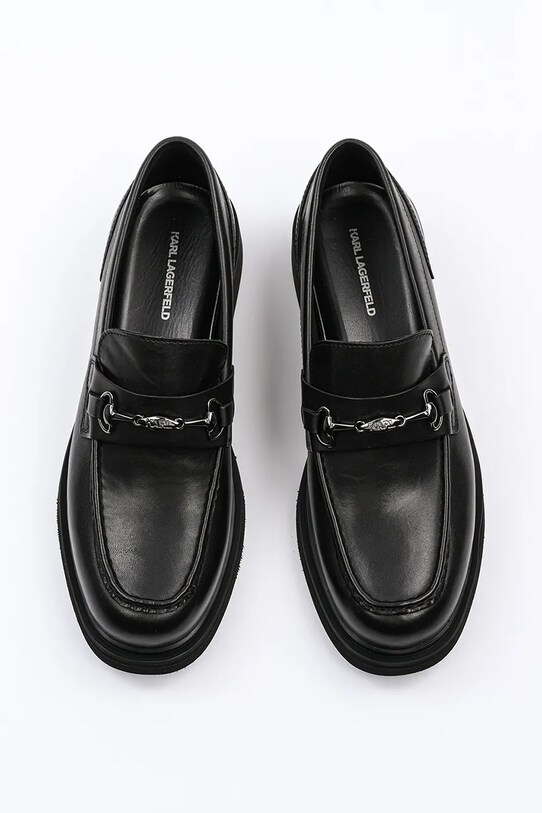 Usnjeni mokasini Karl Lagerfeld KINGSTON črna KL12215.000