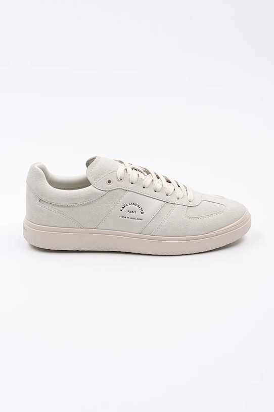 Karl Lagerfeld sneakersy skórzane ATLAS skóra zamszowa beżowy KL51837.5T1