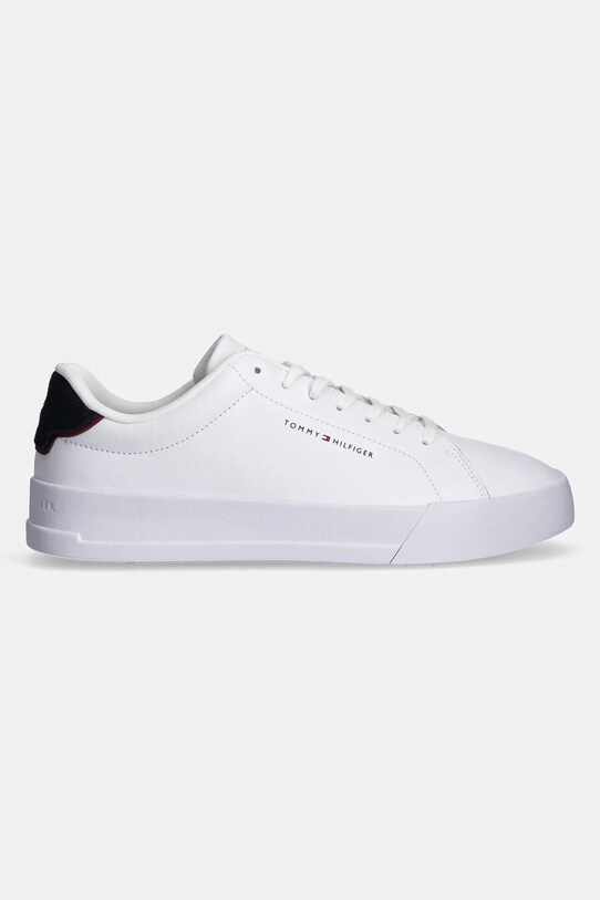 Kožne tenisice Tommy Hilfiger TH COURT LTH DETAIL ESS FM0FM05367 bijela SS25