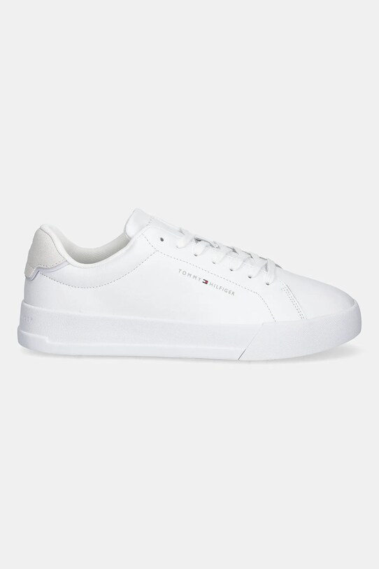 Tommy Hilfiger sneakersy skórzane TH COURT LTH DETAIL ESS FM0FM05367 biały SS25