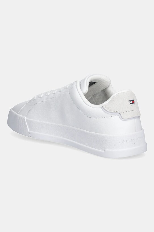 Obuwie Tommy Hilfiger sneakersy skórzane TH COURT LTH DETAIL ESS FM0FM05367 biały