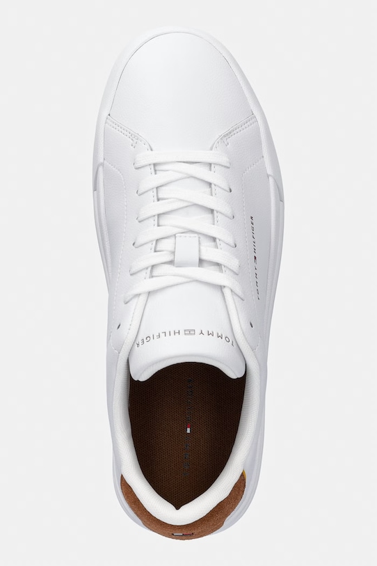 Tommy Hilfiger TH COURT LTH DETAIL ESS мъжки маратонки от кожа бял FM0FM05367