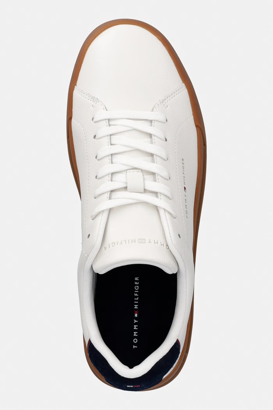 Tommy Hilfiger TH COURT LTH DETAIL ESS sneakers boty pánské kožené bílá FM0FM05367