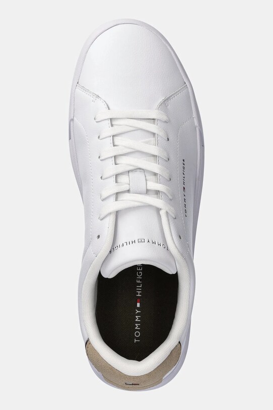 Шкіряні кросівки Tommy Hilfiger TH COURT LTH DETAIL ESS білий FM0FM05367