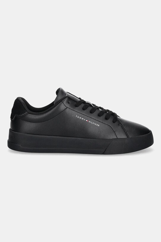 Tommy Hilfiger sneakersy skórzane TH COURT LTH DETAIL ESS FM0FM05367 czarny SS25
