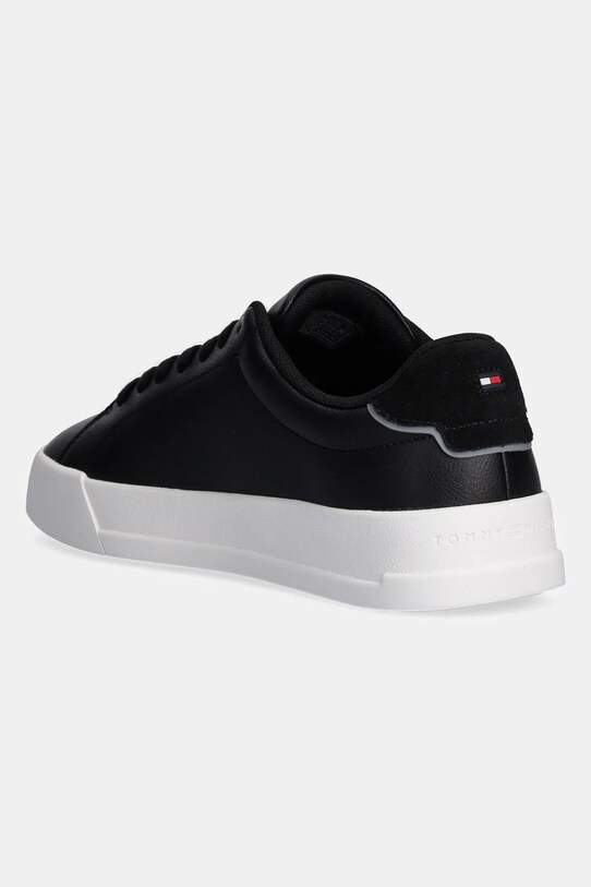 Boty Kožené sneakers boty Tommy Hilfiger TH COURT LTH DETAIL ESS FM0FM05367 černá