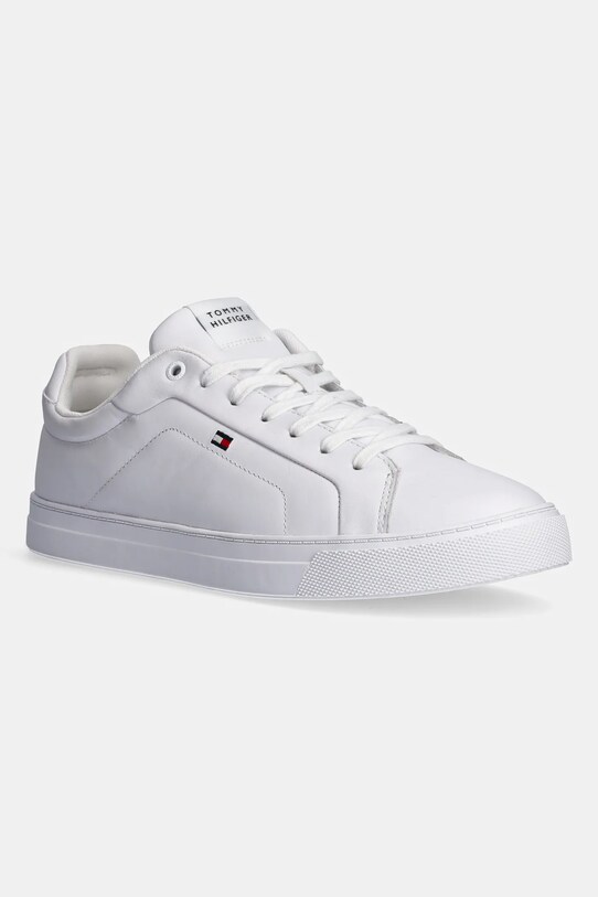 Кожаные кроссовки Tommy Hilfiger ICON COURT LTH FLAG ESS низкая белый FM0FM05317