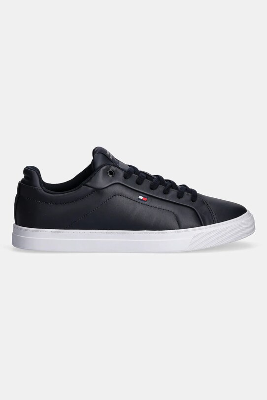 Kožené tenisky Tommy Hilfiger ICON COURT LTH FLAG ESS FM0FM05317 tmavomodrá SS25