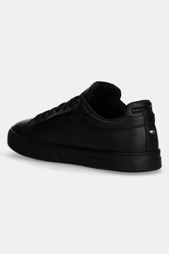 Obuwie Tommy Hilfiger sneakersy skórzane ICON COURT LTH FLAG ESS FM0FM05317 czarny