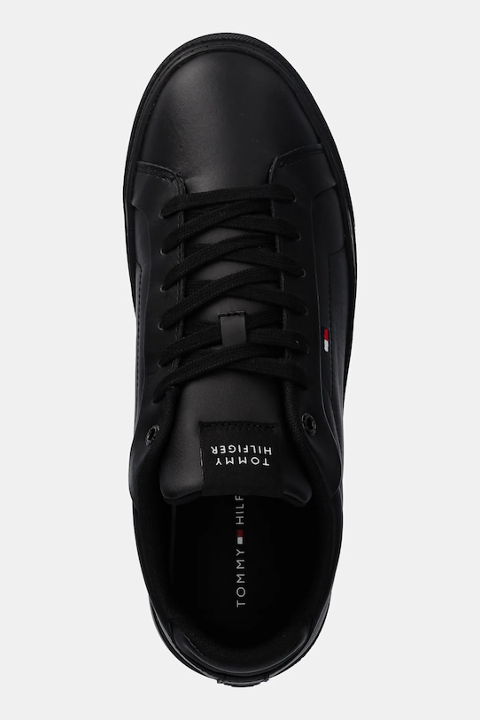 Tommy Hilfiger sneakersy skórzane ICON COURT LTH FLAG ESS czarny FM0FM05317