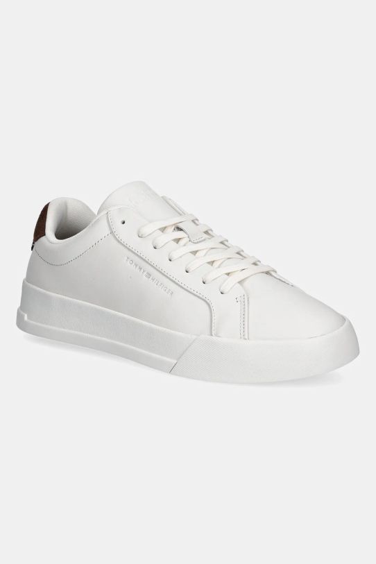 Tommy Hilfiger sneakers TH COURT BETTER LTH mic de statură alb FM0FM05322