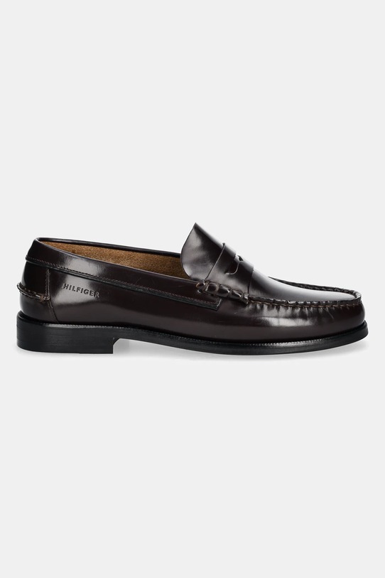 Tommy Hilfiger bőr mokaszin CLASSIC HILFIGER LEATHER LOAFER FM0FM05362 barna SS25