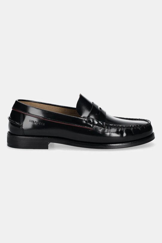 Δερμάτινα μοκασίνια Tommy Hilfiger CLASSIC HILFIGER LEATHER LOAFER FM0FM05362 μαύρο SS25
