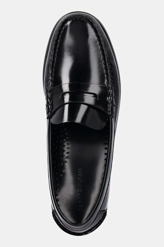Δερμάτινα μοκασίνια Tommy Hilfiger CLASSIC HILFIGER LEATHER LOAFER μαύρο FM0FM05362