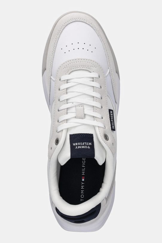 Kožené sneakers boty Tommy Hilfiger RETRO RUNNER MIX RWB bílá FM0FM05371