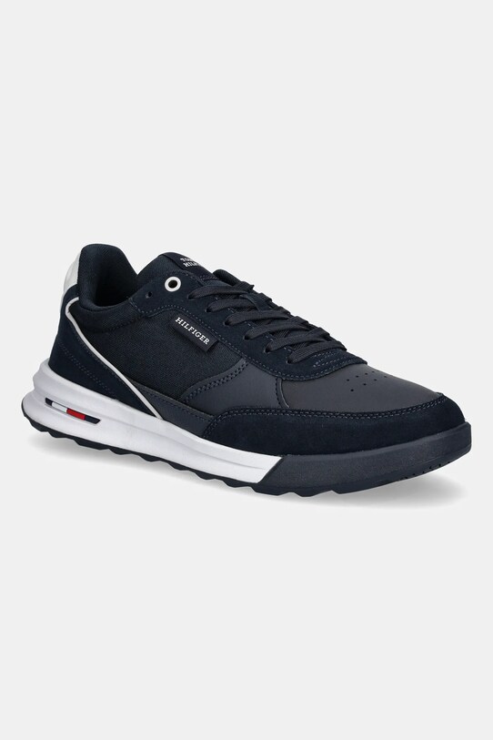 Tommy Hilfiger sneakers din piele RETRO RUNNER MIX RWB piele întoarsă bleumarin FM0FM05371