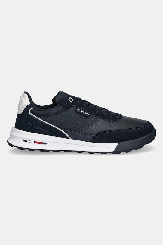 Δερμάτινα αθλητικά παπούτσια Tommy Hilfiger RETRO RUNNER MIX RWB FM0FM05371 σκούρο μπλε SS25