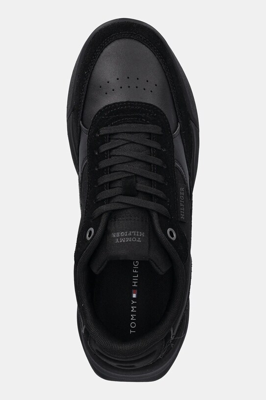 Кожени маратонки Tommy Hilfiger RETRO RUNNER MIX RWB черен FM0FM05371