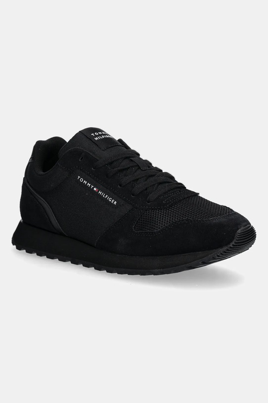 Αθλητικά Tommy Hilfiger NEW RUNNER EVA MIX FLAG δέρμα σαμουά μαύρο FM0FM05454