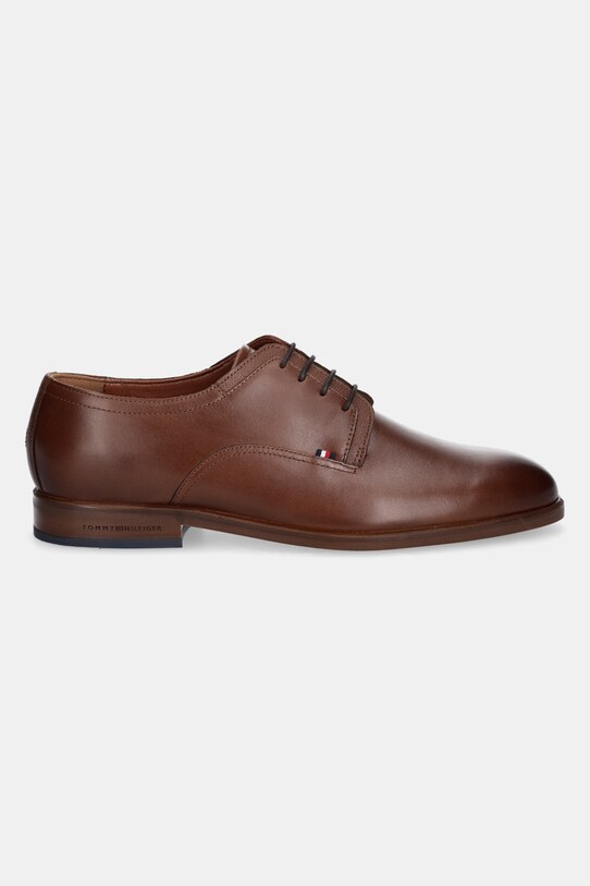Шкіряні туфлі Tommy Hilfiger HILFIGER THUNIT LEATHER SHOE FM0FM05472 коричневий SS25