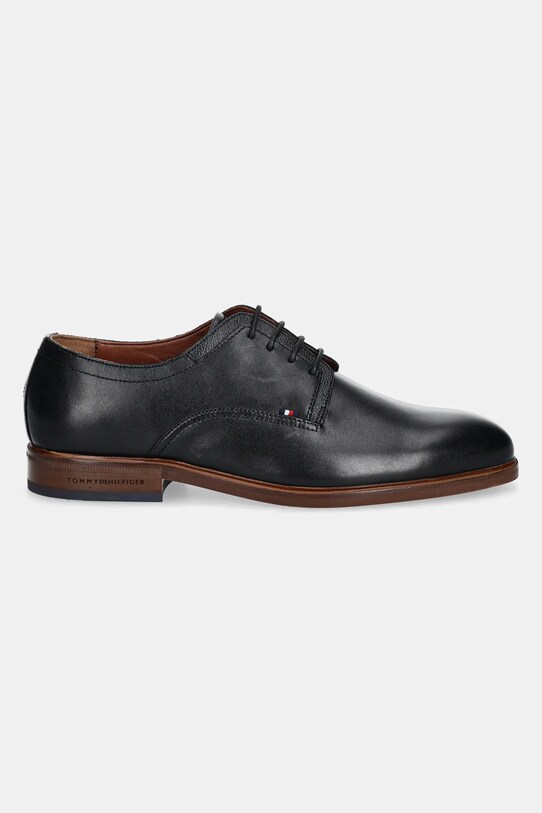 Шкіряні туфлі Tommy Hilfiger HILFIGER THUNIT LEATHER SHOE FM0FM05472 чорний SS25