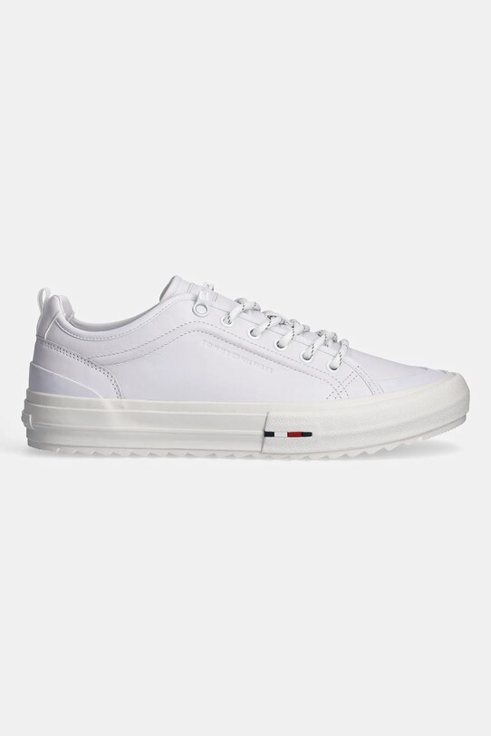 Kožne tenisice Tommy Hilfiger TH HI VULC CLEAT LOW LTH FM0FM05452 bijela SS25