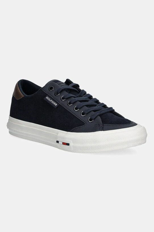 Semišové tenisky Tommy Hilfiger TH HI VULC STREET LOW SUEDE RWB nízky tmavomodrá FM0FM05458