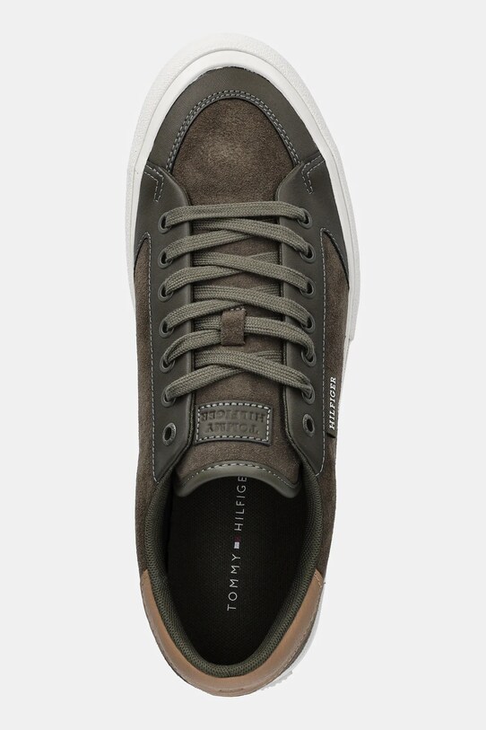 Semišové tenisky Tommy Hilfiger TH HI VULC STREET LOW SUEDE RWB zelená FM0FM05458