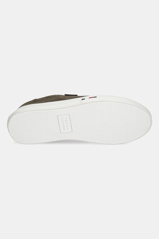 Semišové tenisky Tommy Hilfiger TH HI VULC STREET LOW SUEDE RWB FM0FM05458 zelená