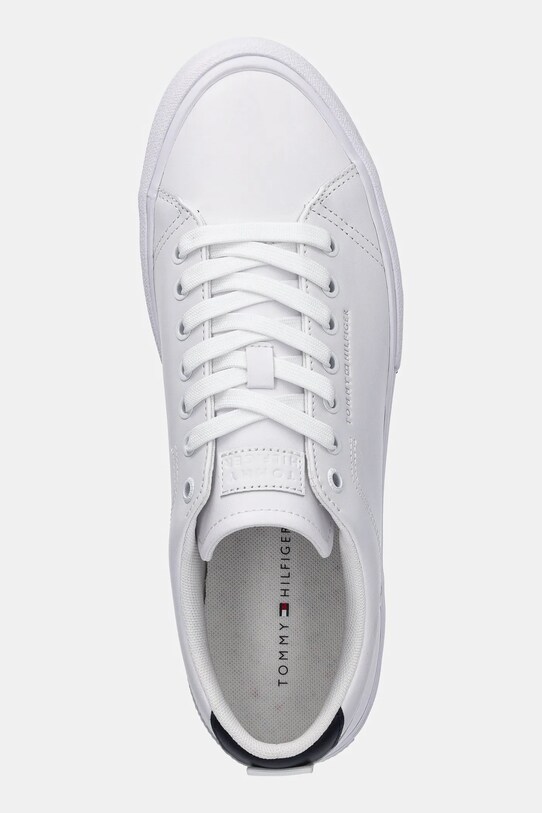 Tommy Hilfiger bőr sportcipő TH HI VULC STREET LOW RWB LTH fehér FM0FM05312