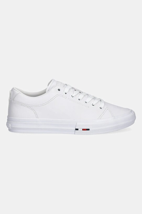 Кожени маратонки Tommy Hilfiger TH HI VULC STREET LOW RWB LTH FM0FM05312 бял SS25