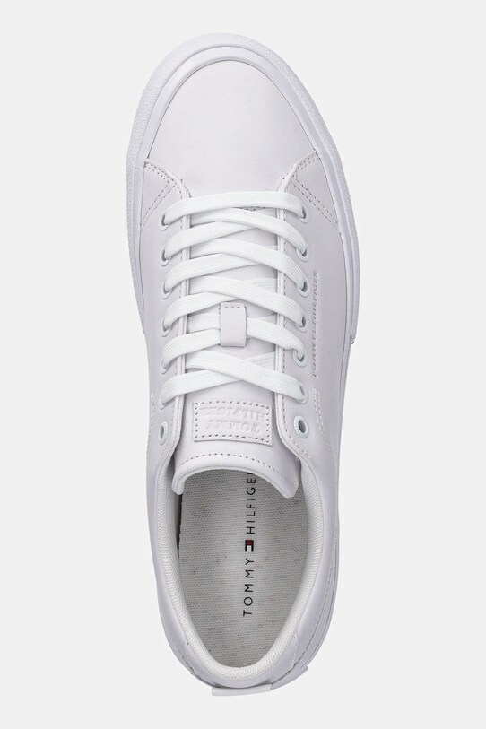 Кожени маратонки Tommy Hilfiger TH HI VULC STREET LOW RWB LTH бял FM0FM05312