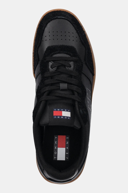 Kožne tenisice Tommy Jeans TJM CUPSOLE LEATHER MIX crna EM0EM01566
