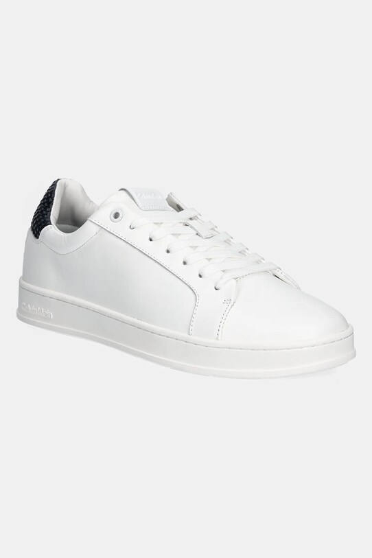 Calvin Klein bőr sportcipő LOW TOP LACE UP WOVEN alacsony fehér HM0HM01767