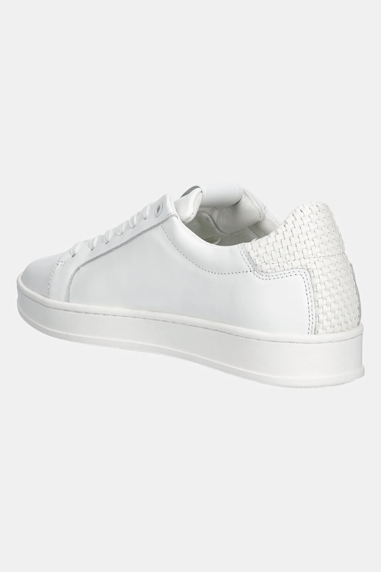Obuv Kožené tenisky Calvin Klein LOW TOP LACE UP WOVEN HM0HM01767 biela