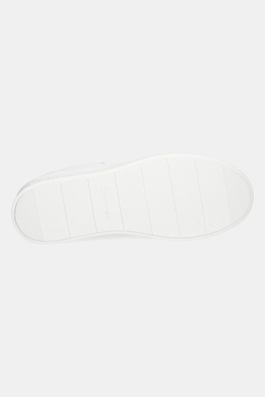 Kožené tenisky Calvin Klein LOW TOP LACE UP WOVEN HM0HM01767 biela
