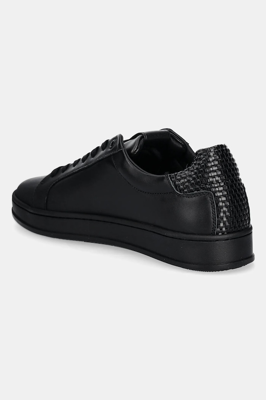 Obuwie Calvin Klein sneakersy skórzane LOW TOP LACE UP WOVEN HM0HM01767 czarny