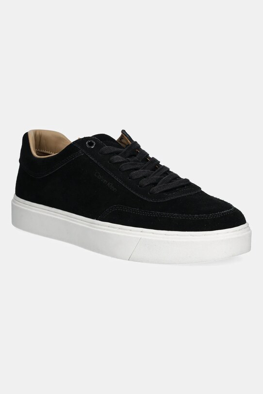 Calvin Klein sneakers din piele intoarsă LACE UP SUEDE mic de statură negru HM0HM01792
